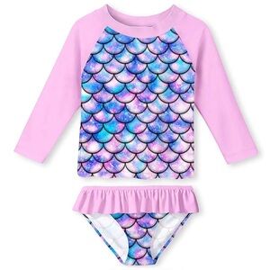 Girls Swimsuits Two Pieces Swimwears Rash Guard Set